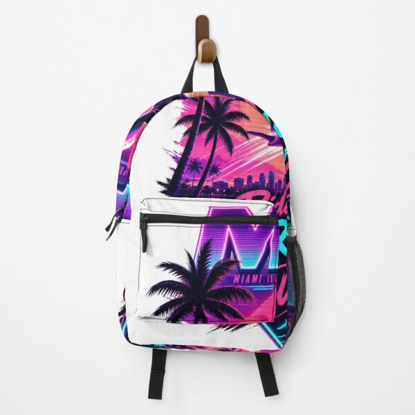 Item preview, MIA Synthwave Neon – Ride the Current of Success – Miami Airport Retro Art designed and sold by bobscraze.