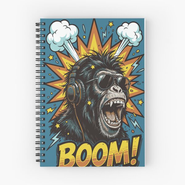 Item preview, Boom Chimpanzee – Screaming Chimp with Headphones Pop Art Design designed and sold by chriswo-design.