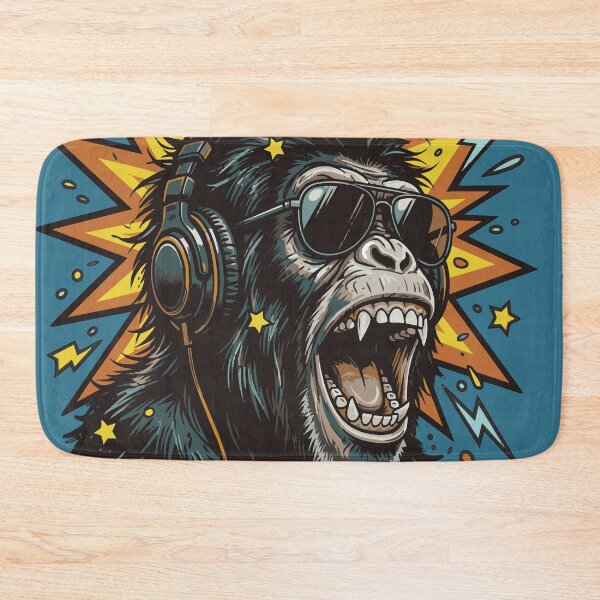 Item preview, Boom Chimpanzee – Screaming Chimp with Headphones Pop Art Design designed and sold by chriswo-design.