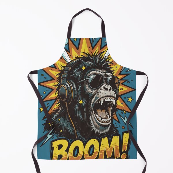 Item preview, Boom Chimpanzee – Screaming Chimp with Headphones Pop Art Design designed and sold by chriswo-design.