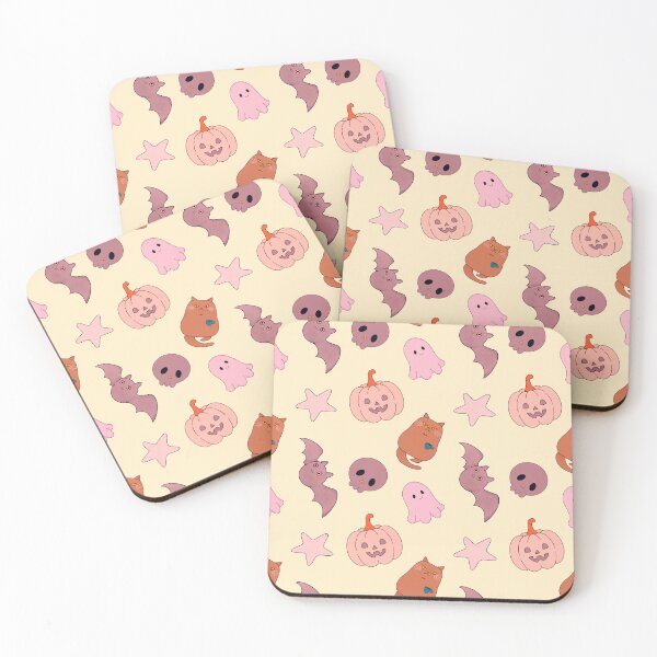 Item preview, Cute Halloween Cats Ghosts Pumpkins Pattern designed and sold by ArtisticInks.