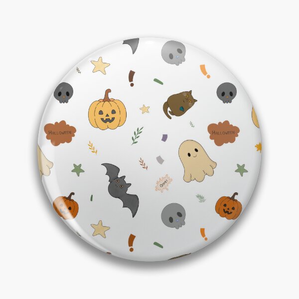 Item preview, Kawaii Halloween Ghosts Bats Pumpkins Pattern designed and sold by ArtisticInks.