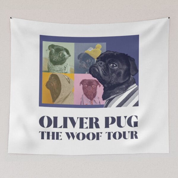 Item preview, Oliver Pug The Woof Tour - Funny Vintage Concert Poster designed and sold by GenZFashion000.