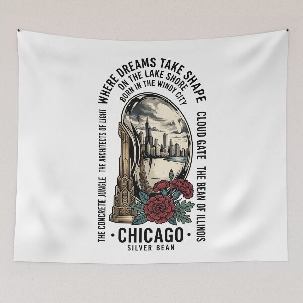 Item preview, Chicago Silver Bean Cloud Gate Vintage Design designed and sold by castillomiami.
