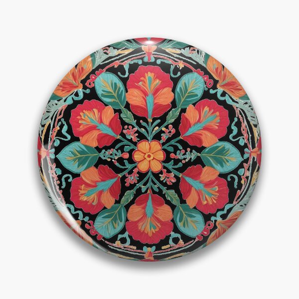 Item preview, Hibiscus Folk Embroidery Mandala Clipart Collection 26 designed and sold by PlayPlearnZone.