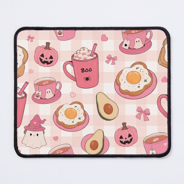 Item preview, Pink Halloween Breakfast Ghost Pattern designed and sold by ArtisticInks.