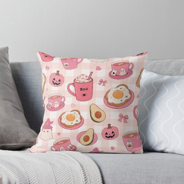 Item preview, Pink Halloween Breakfast Ghost Pattern designed and sold by ArtisticInks.