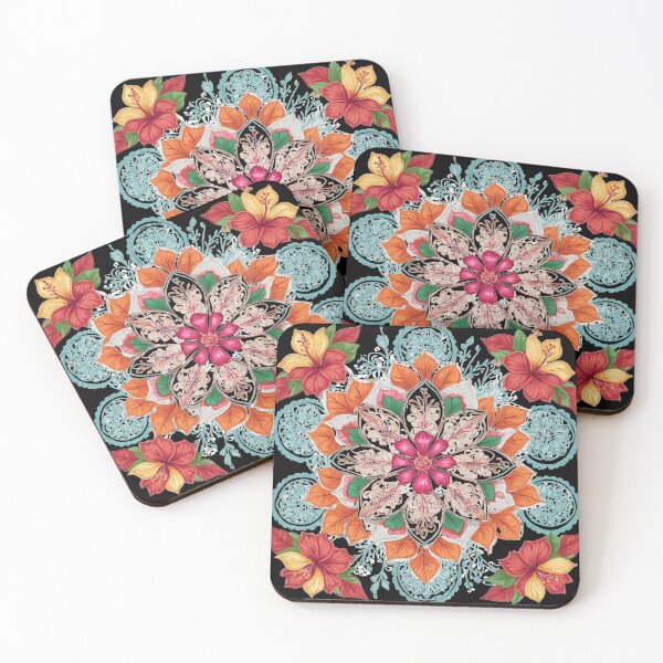 Item preview, Hibiscus Folk Embroidery Mandala Clipart Collection 22 designed and sold by PlayPlearnZone.