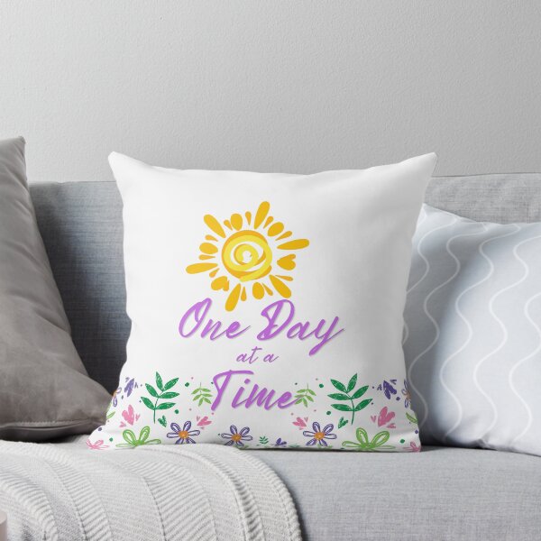 Item preview, One Day at a Time Sun and Floral Motivational Design designed and sold by DonnaRaine.
