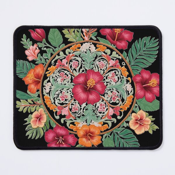 Item preview, Hibiscus Folk Embroidery Mandala Clipart Collection 23 designed and sold by PlayPlearnZone.