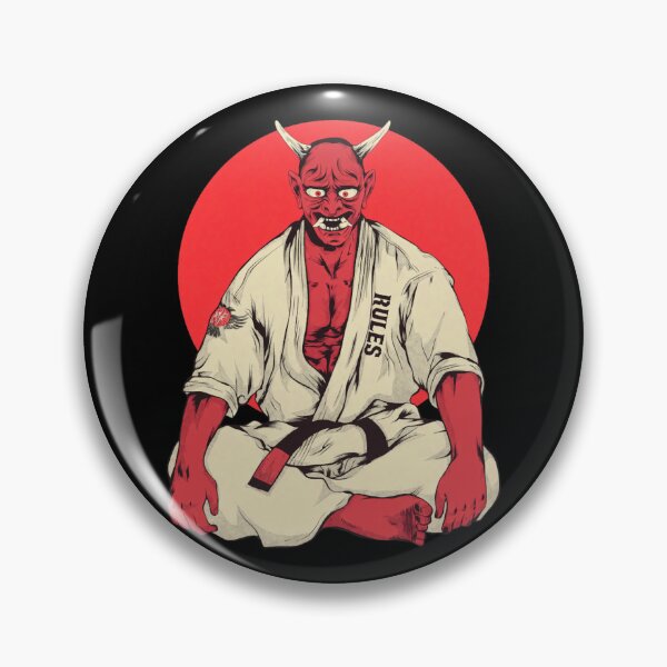 Item preview, red oni martial arts meditating demon designed and sold by Eadmadgen42.