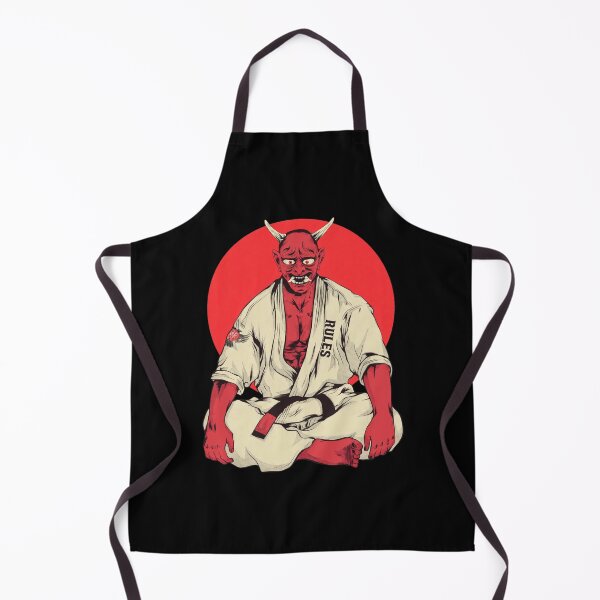 Item preview, red oni martial arts meditating demon designed and sold by Eadmadgen42.