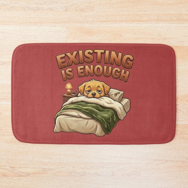 Item preview, Existing Is Enough Cute Sleepy Golden Retriever Dog Meme designed and sold by Northern Glow Art.