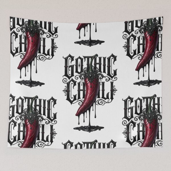 Item preview, Gothic Chili – Victorian Filigree & Dark Crimson Botanical Illustration designed and sold by Antik by Schulz.