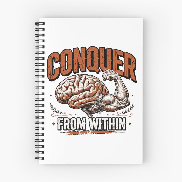 Item preview, Conquer From Within - Brain Muscle Flex Vintage Gym Motivation Orange ? designed and sold by TeeMint5.