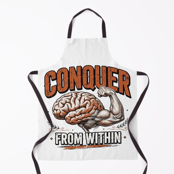 Item preview, Conquer From Within - Brain Muscle Flex Vintage Gym Motivation Orange ? designed and sold by TeeMint5.