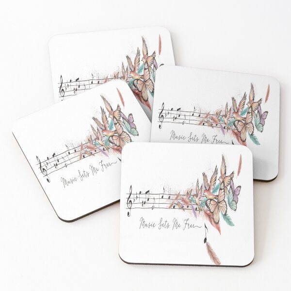 Item preview, Music Sets Me Free – Birds Butterflies Musical Freedom Design designed and sold by Midnight Veil Designs.