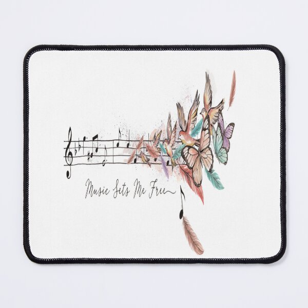 Item preview, Music Sets Me Free – Birds Butterflies Musical Freedom Design designed and sold by Midnight Veil Designs.