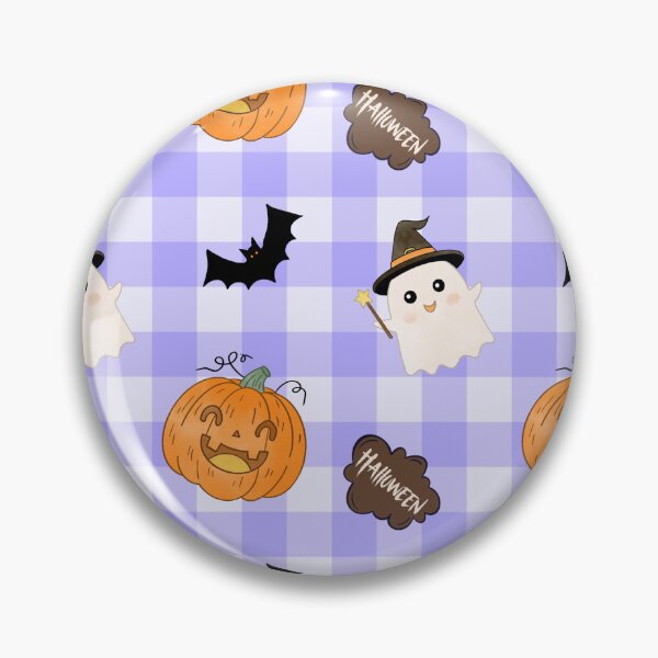 Item preview, Purple Gingham Halloween Witch Ghost Pattern designed and sold by ArtisticInks.