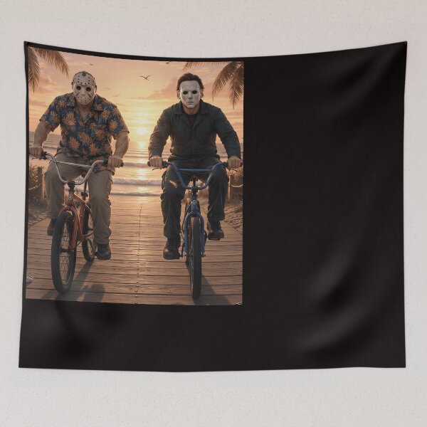 Item preview, Michael Myers Tshirts And Jason Voorhees Riding Bikes Together designed and sold by Hydlaaksmndriss.