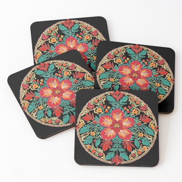 Item preview, Hibiscus Folk Embroidery Mandala Clipart Collection 28 designed and sold by PlayPlearnZone.