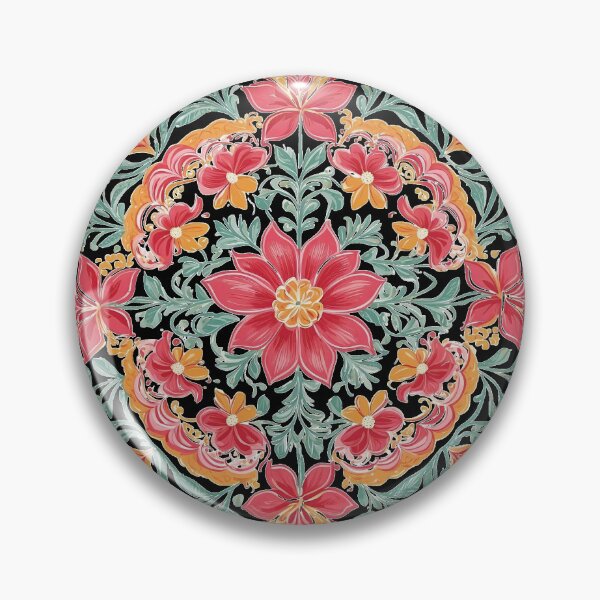 Item preview, Hibiscus Folk Embroidery Mandala Clipart Collection 33 designed and sold by PlayPlearnZone.