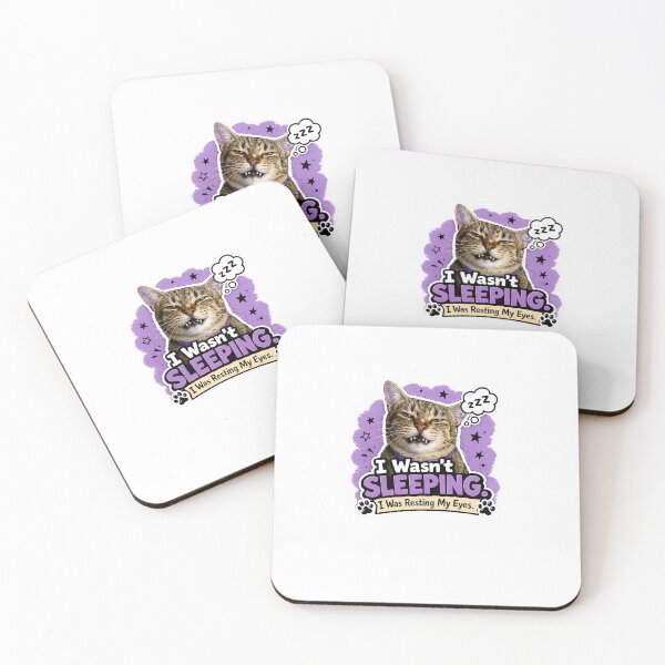 Item preview, Funny Sleeping Cat – I Wasn’t Sleeping, I Was Resting My Eyes | Cat Meme Stickero designed and sold by The Demanding Cat Simba .