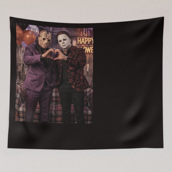 Item preview, Michael Myers Tshirts And Jason Voorhees Making A Hand Heart designed and sold by Hydlaaksmndriss.