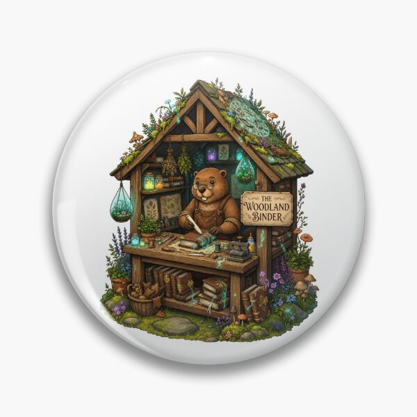 Item preview, The Woodland Binder | Beaver Bookbinder | Enchanted Book Workshop | Fantasy Bookbinding | Cottagecore Library | Magical Bookmaker Gift designed and sold by MrDev.