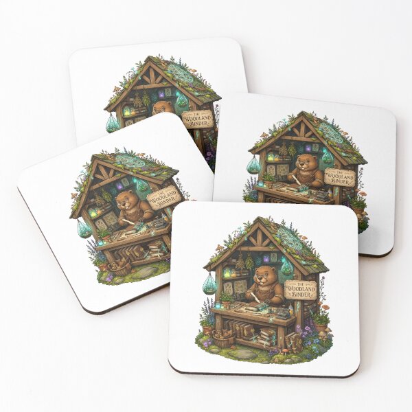 Item preview, The Woodland Binder | Beaver Bookbinder | Enchanted Book Workshop | Fantasy Bookbinding | Cottagecore Library | Magical Bookmaker Gift designed and sold by MrDev.