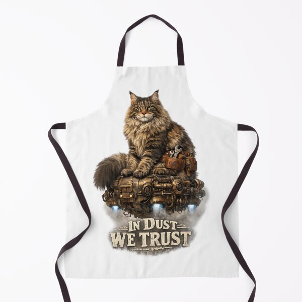Item preview, Steampunk Cat Dusty Hovercraft Motto - Mechanical Feline designed and sold by teemix.