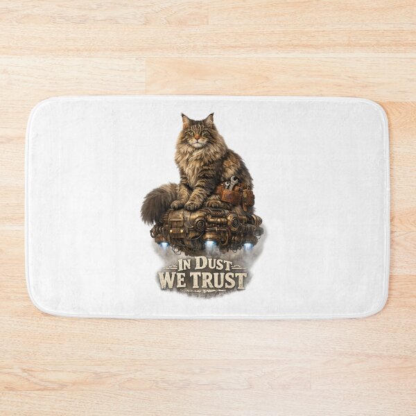 Item preview, Steampunk Cat Dusty Hovercraft Motto - Mechanical Feline designed and sold by teemix.