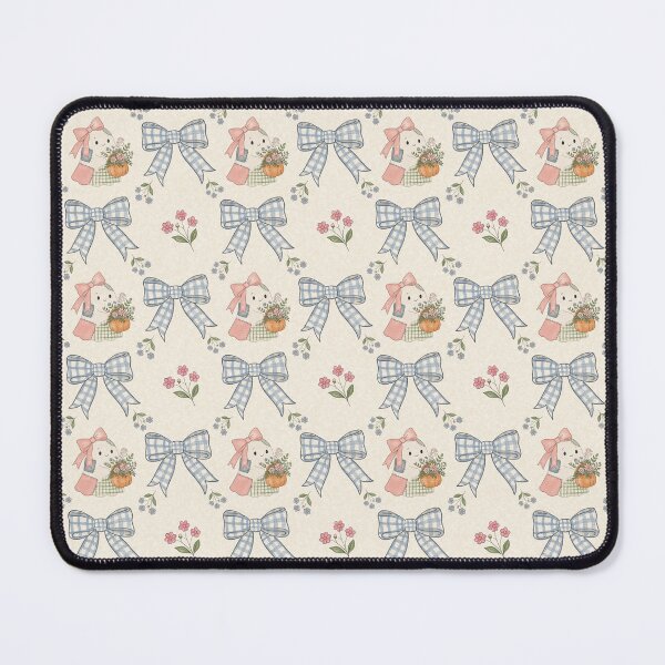 Item preview, Cottagecore Ghost Gingham Bow Pattern designed and sold by ArtisticInks.