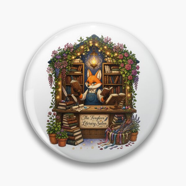 Item preview, The Foxglove Literary Salon | Fox Bookshop | Cottagecore Library | Cozy Fantasy Books | Enchanted Book Nook | Book Lover Gift designed and sold by MrDev.