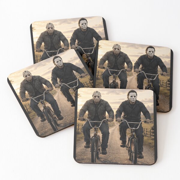 Item preview, Michael Myers Tshirts And Jason Voorhees Riding Bikes At Halloween designed and sold by Hydlaaksmndriss.