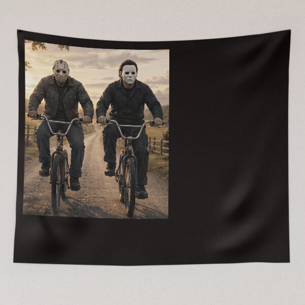 Item preview, Michael Myers Tshirts And Jason Voorhees Riding Bikes At Halloween designed and sold by Hydlaaksmndriss.