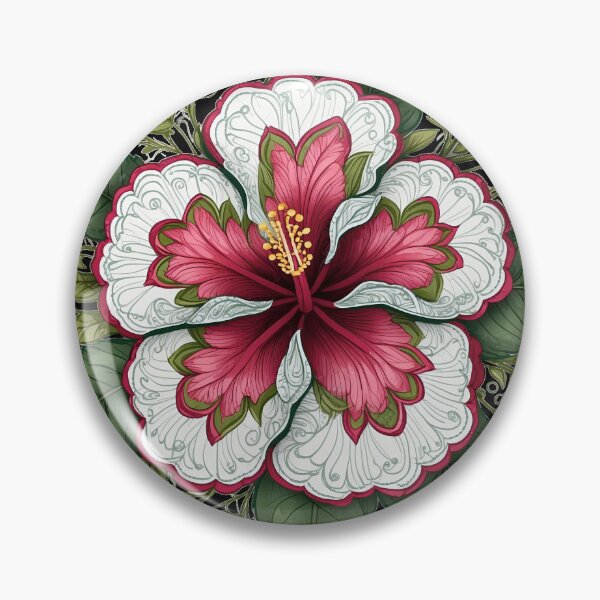 Item preview, Hibiscus Folk Embroidery Mandala Clipart Collection 32 designed and sold by PlayPlearnZone.