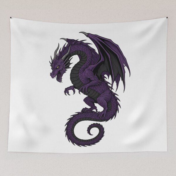 Item preview, Royal Purple Dragon Fantasy Art | Fierce Mythical Dragon Illustration designed and sold by DragonSerpent Ink.