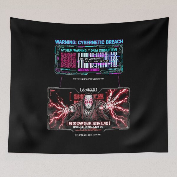 Item preview, Cyberpunk Sharaku Kabuki Android - Meha Heavy Industries Unit 05 designed and sold by YunsCozyCorner.