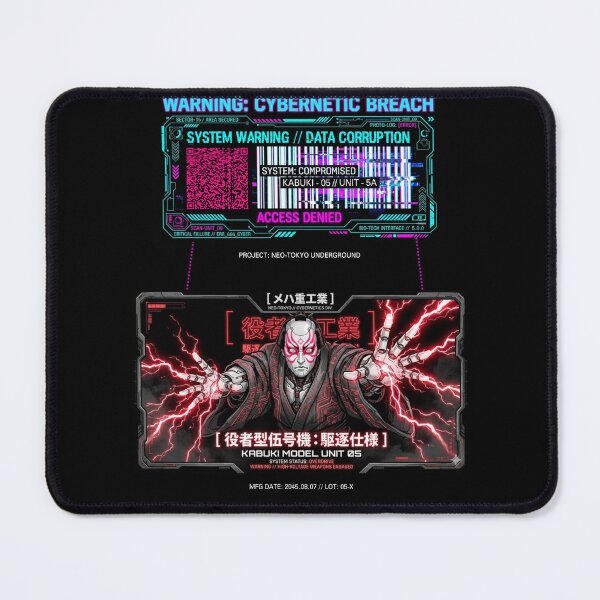 Item preview, Cyberpunk Sharaku Kabuki Android - Meha Heavy Industries Unit 05 designed and sold by YunsCozyCorner.
