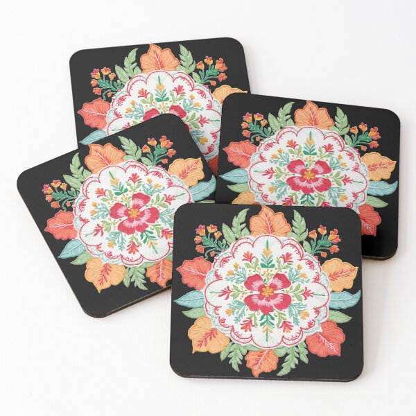 Item preview, Hibiscus Folk Embroidery Mandala Clipart Collection 37 designed and sold by PlayPlearnZone.