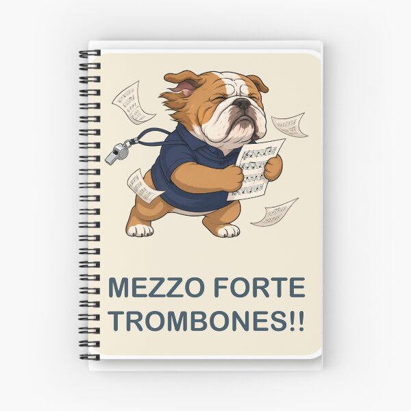 Item preview, Band Director Bulldog "Mezzo Forte Trombones" Funny Marching Band designed and sold by Emma's Studio.