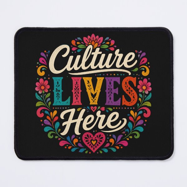 Item preview, Culture Lives Here | Hispanic Heritage Month Colorful Folk Art Typography Design designed and sold by RJACreative.