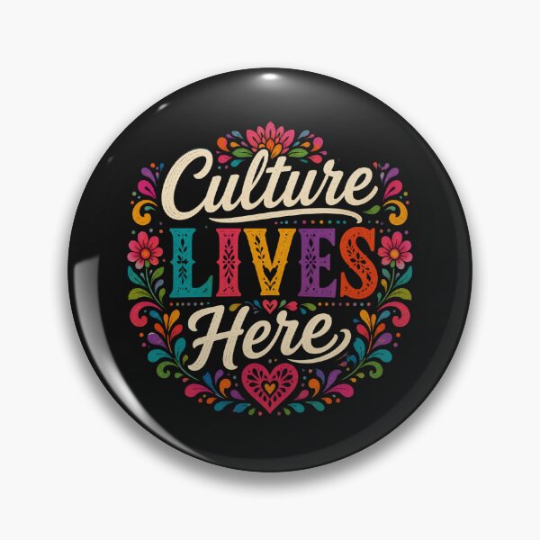 Item preview, Culture Lives Here | Hispanic Heritage Month Colorful Folk Art Typography Design designed and sold by RJACreative.