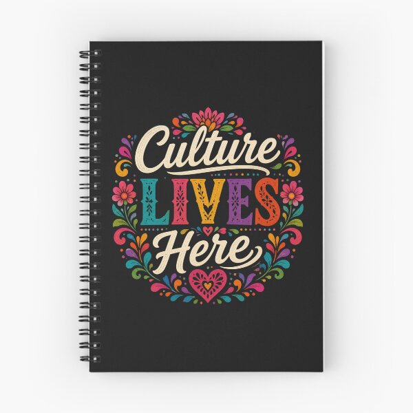 Item preview, Culture Lives Here | Hispanic Heritage Month Colorful Folk Art Typography Design designed and sold by RJACreative.