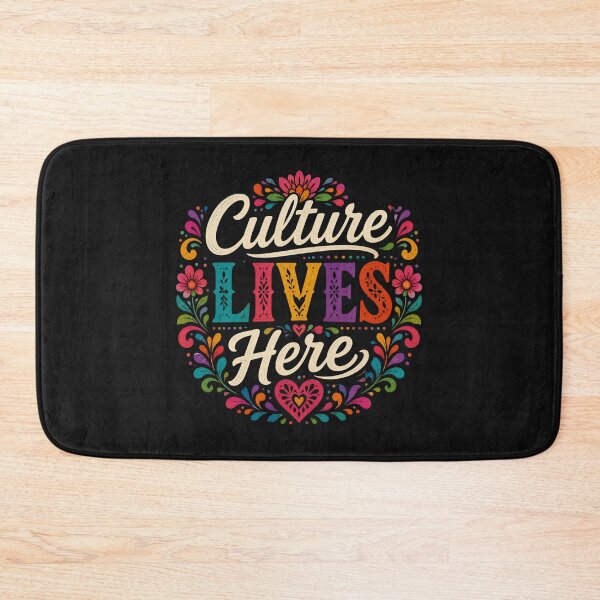 Item preview, Culture Lives Here | Hispanic Heritage Month Colorful Folk Art Typography Design designed and sold by RJACreative.