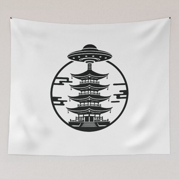 Item preview, Ancient Contact Temple – Japanese UFO Monogram Design designed and sold by Handcan.