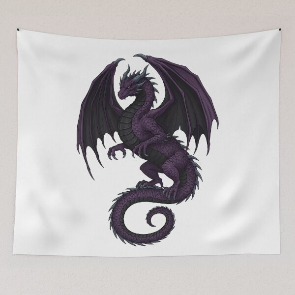 Item preview, Majestic Purple Dragon Fantasy Art | Royal Winged Dragon Illustration designed and sold by DragonSerpent Ink.