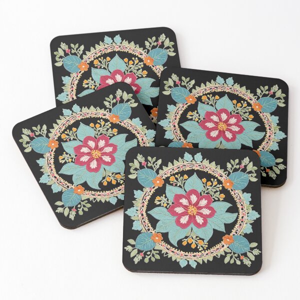 Item preview, Hibiscus Folk Embroidery Mandala Clipart Collection 39 designed and sold by PlayPlearnZone.