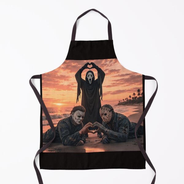 Item preview, Michael Myers Tshirts And Jason Voorhees Ghostface Making A Hand Heart At The Beach designed and sold by Hydlaaksmndriss.